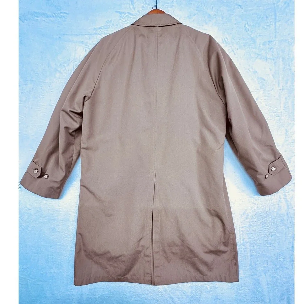 London Town 42L Trench‎ Tan Sherpa Lined Vintage Retro Nostalgic